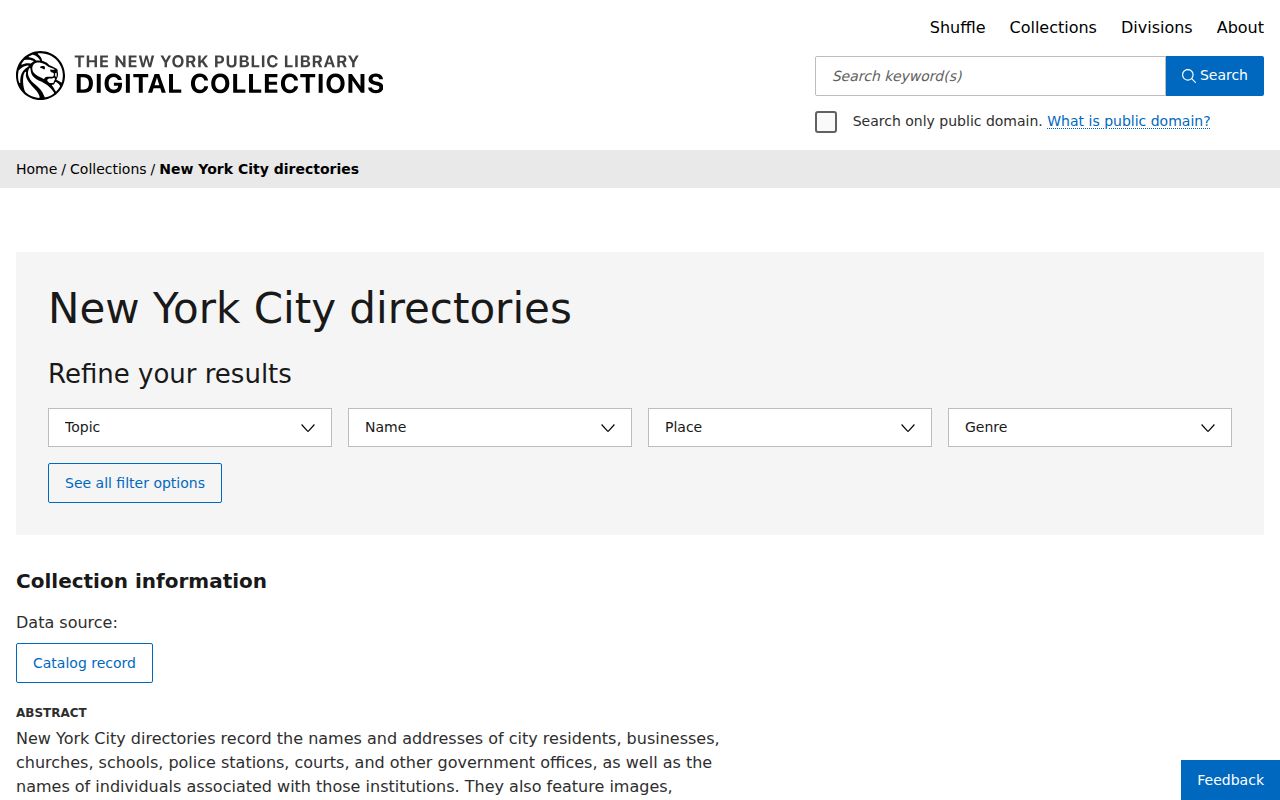 Queens city directory NYPL Digital Collections search and browse view