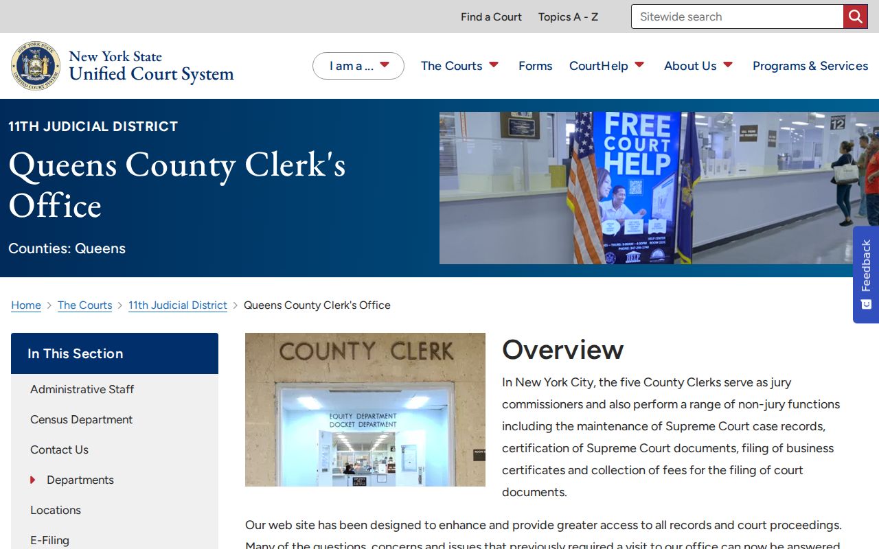 Queens residents directory Queens County Clerk records office